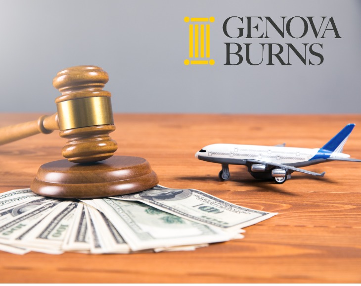 Gavel desk money airplane